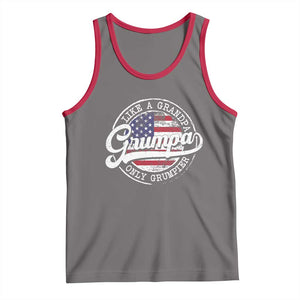 Grumpa Like Regular Grandpa Only Grumpier Tank Top Funny Grandfather Grandpa American Flag TS10 Deep Heather Red Print Your Wear