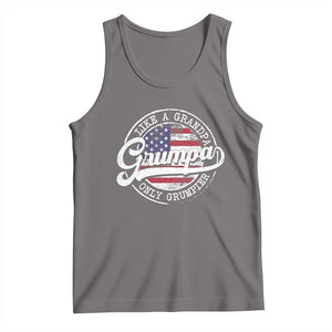 Grumpa Like Regular Grandpa Only Grumpier Tank Top Funny Grandfather Grandpa American Flag TS10 Deep Heather Print Your Wear