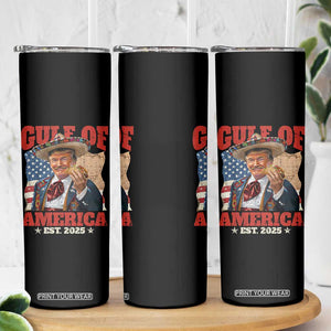 Gulf Of USA 2025 Skinny Tumbler USA American Flag Trump Gulf Mexico TS10 Print Your Wear