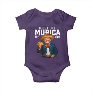 Gulf of Murica Est. 2025 Baby Onesie Funny Trump Sombrero Taco Parody TS02 Purple Print Your Wear