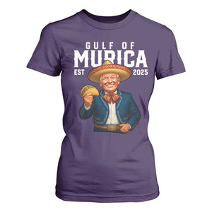 Gulf of Murica Est. 2025 T Shirt For Women Funny Trump Sombrero Taco Parody TS02 Purple Print Your Wear