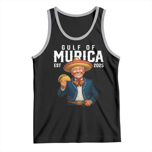 Gulf of Murica Est. 2025 Tank Top Funny Trump Sombrero Taco Parody TS02 Black Athletic Heather Print Your Wear