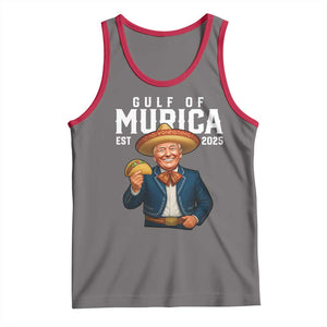 Gulf of Murica Est. 2025 Tank Top Funny Trump Sombrero Taco Parody TS02 Deep Heather Red Print Your Wear