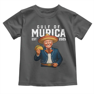 Gulf of Murica Est. 2025 Toddler T Shirt Funny Trump Sombrero Taco Parody TS02 Dark Heather Print Your Wear