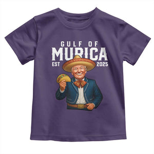 Gulf of Murica Est. 2025 Toddler T Shirt Funny Trump Sombrero Taco Parody TS02 Purple Print Your Wear