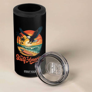Gulf of USA 2025 Bald Eagle 4 in 1 Can Cooler Tumbler Vintage Patriotic Beach Sunset 4th Of July TS02 Print Your Wear