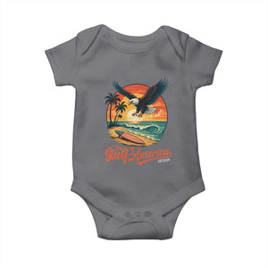 Gulf of USA 2025 Bald Eagle Baby Onesie Vintage Patriotic Beach Sunset 4th Of July TS02 Charcoal Print Your Wear