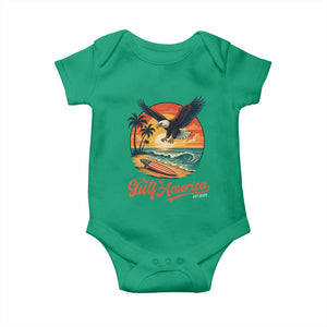Gulf of USA 2025 Bald Eagle Baby Onesie Vintage Patriotic Beach Sunset 4th Of July TS02 Irish Green Print Your Wear