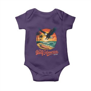 Gulf of USA 2025 Bald Eagle Baby Onesie Vintage Patriotic Beach Sunset 4th Of July TS02 Purple Print Your Wear