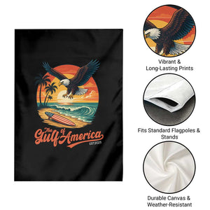 Gulf of USA 2025 Bald Eagle Garden Flag Vintage Patriotic Beach Sunset 4th Of July TS02 Print Your Wear