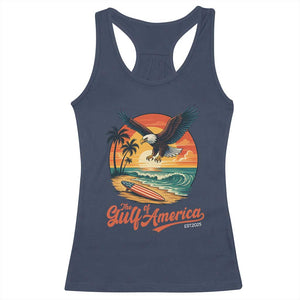 Gulf of USA 2025 Bald Eagle Racerback Tank Top Vintage Patriotic Beach Sunset 4th Of July TS02 Navy Print Your Wear