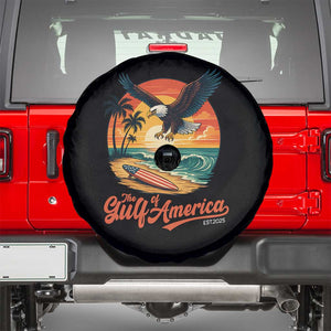 Gulf of USA 2025 Bald Eagle Spare Tire Cover Vintage Patriotic Beach Sunset 4th Of July TS02 Black Print Your Wear