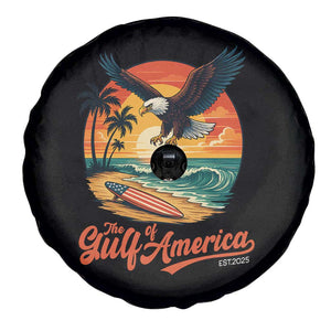 Gulf of USA 2025 Bald Eagle Spare Tire Cover Vintage Patriotic Beach Sunset 4th Of July TS02 Print Your Wear