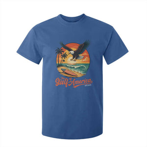 Gulf of USA 2025 Bald Eagle T Shirt For Kid Vintage Patriotic Beach Sunset 4th Of July TS02 Royal Blue Print Your Wear