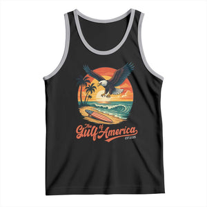 Gulf of USA 2025 Bald Eagle Tank Top Vintage Patriotic Beach Sunset 4th Of July TS02 Black Athletic Heather Print Your Wear