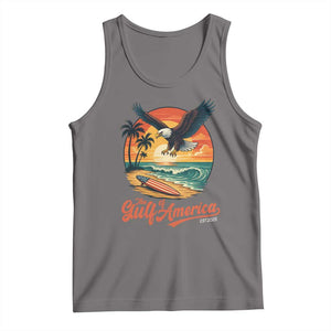 Gulf of USA 2025 Bald Eagle Tank Top Vintage Patriotic Beach Sunset 4th Of July TS02 Deep Heather Print Your Wear