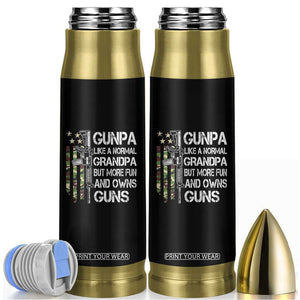 Gunpa Bullet Tumbler Guns Grandpa More Fun Camo American Flag USA Camouflage TS10 Black Print Your Wear