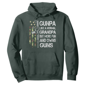 Gunpa Hoodie Guns Grandpa More Fun Camo American Flag USA Camouflage TS10 Dark Forest Green Print Your Wear