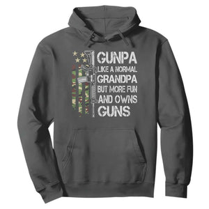 Gunpa Hoodie Guns Grandpa More Fun Camo American Flag USA Camouflage TS10 Dark Heather Print Your Wear