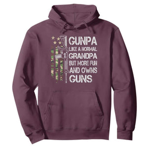Gunpa Hoodie Guns Grandpa More Fun Camo American Flag USA Camouflage TS10 Maroon Print Your Wear