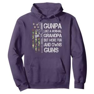 Gunpa Hoodie Guns Grandpa More Fun Camo American Flag USA Camouflage TS10 Purple Print Your Wear