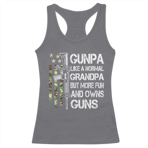 Gunpa Racerback Tank Top Guns Grandpa More Fun Camo American Flag USA Camouflage TS10 Charcoal Print Your Wear