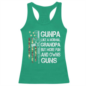 Gunpa Racerback Tank Top Guns Grandpa More Fun Camo American Flag USA Camouflage TS10 Irish Green Print Your Wear