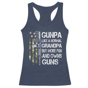 Gunpa Racerback Tank Top Guns Grandpa More Fun Camo American Flag USA Camouflage TS10 Navy Print Your Wear