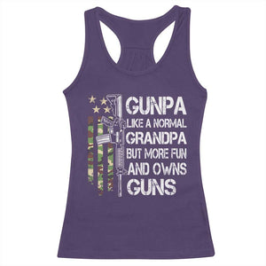 Gunpa Racerback Tank Top Guns Grandpa More Fun Camo American Flag USA Camouflage TS10 Purple Print Your Wear
