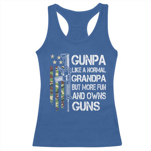 Gunpa Racerback Tank Top Guns Grandpa More Fun Camo American Flag USA Camouflage TS10 Royal Blue Print Your Wear