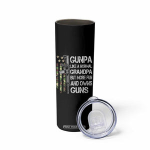 Gunpa Skinny Tumbler Guns Grandpa More Fun Camo American Flag USA Camouflage TS10 Print Your Wear