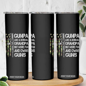 Gunpa Skinny Tumbler Guns Grandpa More Fun Camo American Flag USA Camouflage TS10 Print Your Wear