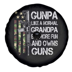 Gunpa Spare Tire Cover Guns Grandpa More Fun Camo American Flag USA Camouflage TS10 Print Your Wear