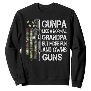 Gunpa Sweatshirt Guns Grandpa More Fun Camo American Flag USA Camouflage TS10 Black Print Your Wear