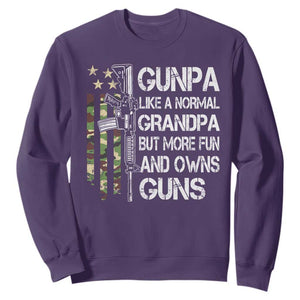 Gunpa Sweatshirt Guns Grandpa More Fun Camo American Flag USA Camouflage TS10 Purple Print Your Wear