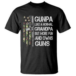 Gunpa T Shirt Guns Grandpa More Fun Camo American Flag USA Camouflage TS10 Black Print Your Wear