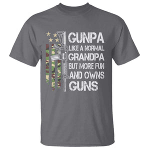 Gunpa T Shirt Guns Grandpa More Fun Camo American Flag USA Camouflage TS10 Charcoal Print Your Wear