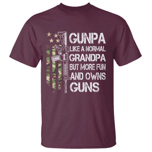 Gunpa T Shirt Guns Grandpa More Fun Camo American Flag USA Camouflage TS10 Maroon Print Your Wear