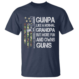 Gunpa T Shirt Guns Grandpa More Fun Camo American Flag USA Camouflage TS10 Navy Print Your Wear