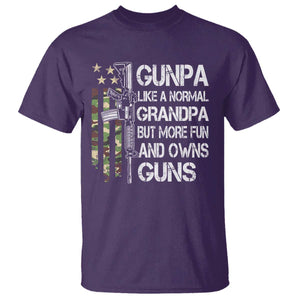 Gunpa T Shirt Guns Grandpa More Fun Camo American Flag USA Camouflage TS10 Purple Print Your Wear