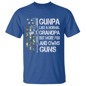 Gunpa T Shirt Guns Grandpa More Fun Camo American Flag USA Camouflage TS10 Royal Blue Print Your Wear