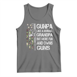 Gunpa Tank Top Guns Grandpa More Fun Camo American Flag USA Camouflage TS10 Black Heather Print Your Wear