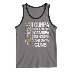 Gunpa Tank Top Guns Grandpa More Fun Camo American Flag USA Camouflage TS10 Deep Heather Black Print Your Wear