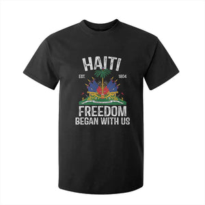 Haiti Freedom Began With Us T Shirt For Kid Haitian Flag Day TS11 Black Print Your Wear
