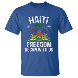 Haiti Freedom Began With Us T Shirt Haitian Flag Day TS11 Royal Blue Print Your Wear