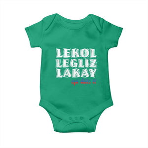 Haitian Pride Baby Onesie Haitian Lekol Legliz Lakay Haiti Flag Creole Saying TS11 Irish Green Print Your Wear