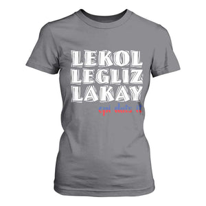 Haitian Pride T Shirt For Women Haitian Lekol Legliz Lakay Haiti Flag Creole Saying TS11 Charcoal Print Your Wear
