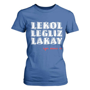 Haitian Pride T Shirt For Women Haitian Lekol Legliz Lakay Haiti Flag Creole Saying TS11 Royal Blue Print Your Wear