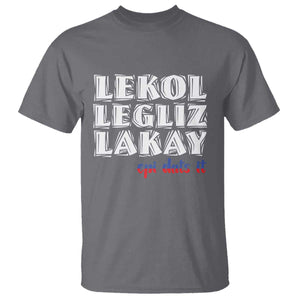 Haitian Pride T Shirt Haitian Lekol Legliz Lakay Haiti Flag Creole Saying TS11 Charcoal Print Your Wear