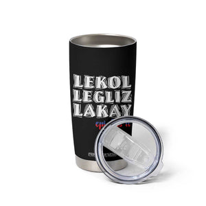 Haitian Pride Tumbler Cup Haitian Lekol Legliz Lakay Haiti Flag Creole Saying TS11 Print Your Wear